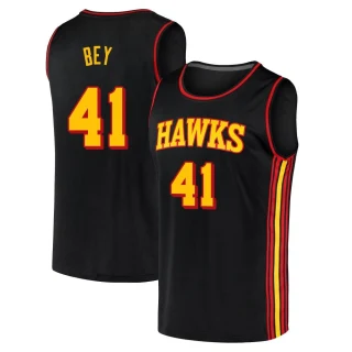 Men's Saddiq Bey Atlanta Hawks Black Fast Break 2020/21 Jersey - Statement Edition