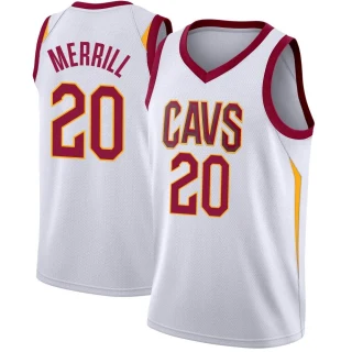 Men's Sam Merrill Cleveland Cavaliers White Swingman Jersey - Association Edition
