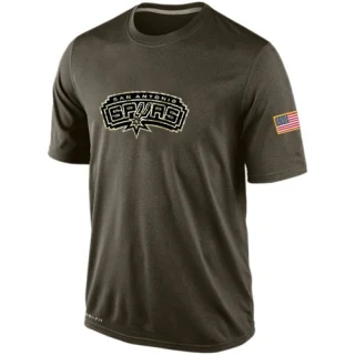 Men's San Antonio Spurs Olive Salute To Service KO Performance Dri-FIT T-Shirt