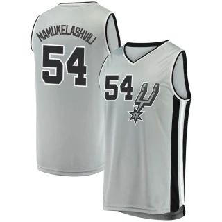 Men's Sandro Mamukelashvili San Antonio Spurs Fast Break Silver Jersey - Statement Edition