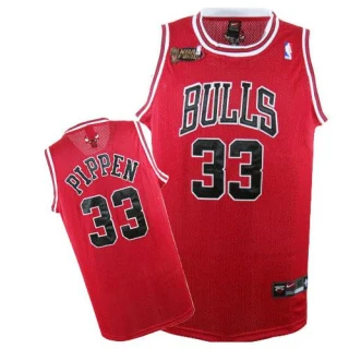 Men's Scottie Pippen Chicago Bulls Red Authentic Champions Patch Jersey