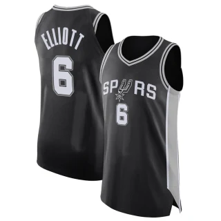 Men's Sean Elliott San Antonio Spurs Black Authentic Jersey - Icon Edition