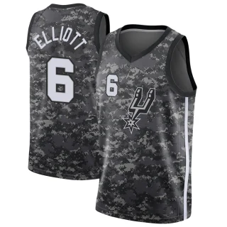 Men's Sean Elliott San Antonio Spurs Black Swingman Jersey - City Edition
