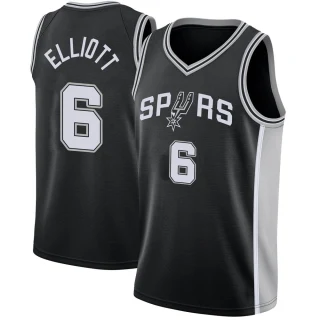 Men's Sean Elliott San Antonio Spurs Black Swingman Jersey - Icon Edition