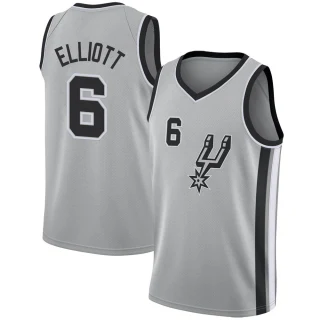 Men's Sean Elliott San Antonio Spurs Swingman Silver Jersey - Statement Edition