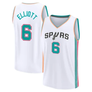 Men's Sean Elliott San Antonio Spurs White Fast Break 2021/22 Replica City Edition Jersey