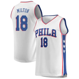 Men's Shake Milton Philadelphia 76ers White Fast Break Jersey - Association Edition
