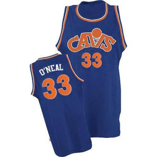 Men's Shaquille O'Neal Cleveland Cavaliers Blue Authentic CAVS Throwback 2017 The Finals Patch Jersey