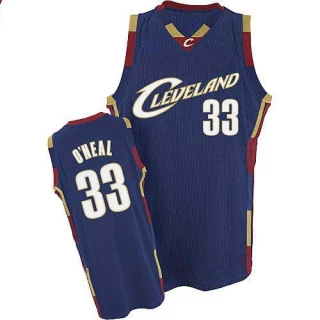 Men's Shaquille O'Neal Cleveland Cavaliers Navy Blue Swingman Throwback 2016 The Finals Patch Jersey