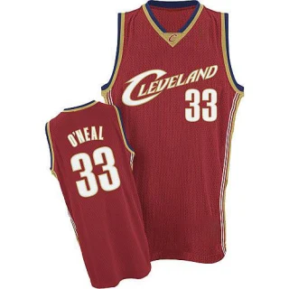 Men's Shaquille O'Neal Cleveland Cavaliers Red Swingman Throwback 2017 The Finals Patch Jersey