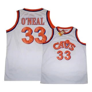 Men's Shaquille O'Neal Cleveland Cavaliers White Authentic CAVS Throwback 2017 The Finals Patch Jersey