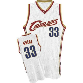 Men's Shaquille O'Neal Cleveland Cavaliers White Swingman Throwback 2017 The Finals Patch Jersey