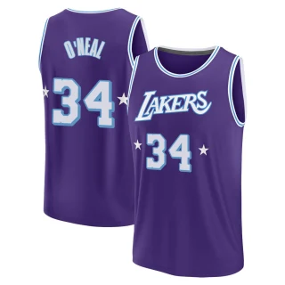 Men's Shaquille O'Neal Los Angeles Lakers Purple Fast Break 2021/22 Replica City Edition Jersey