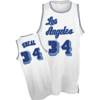 Men's Shaquille O'Neal Los Angeles Lakers White Authentic Throwback Jersey