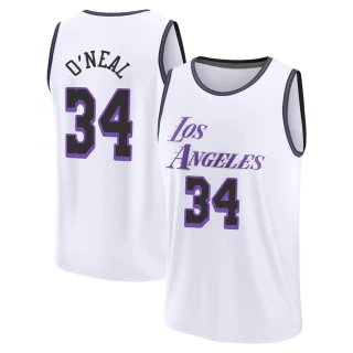 Men's Shaquille O'Neal Los Angeles Lakers White Fast Break 2022/23 City Edition Jersey
