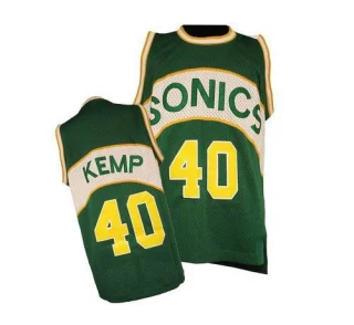 Men's Shawn Kemp Oklahoma City Thunder Green Authentic SuperSonics Throwback Jersey
