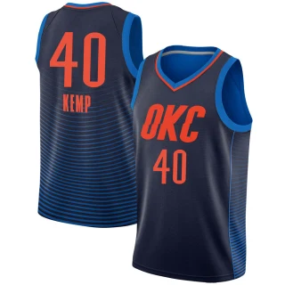 Men's Shawn Kemp Oklahoma City Thunder Navy Swingman Jersey - Statement Edition