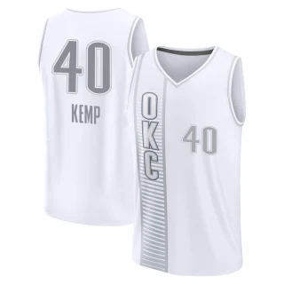 Men's Shawn Kemp Oklahoma City Thunder White Fast Break 2021/22 Replica City Edition Jersey
