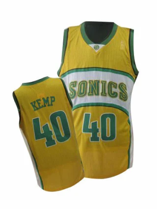 Men's Shawn Kemp Oklahoma City Thunder Yellow Swingman SuperSonics Throwback Jersey