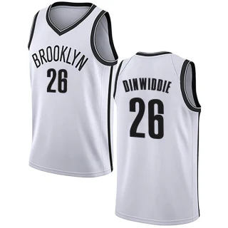 Men's Spencer Dinwiddie Brooklyn Nets White Swingman Jersey - Association Edition
