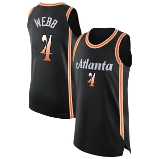 Men's Spud Webb Atlanta Hawks Black Authentic 2022/23 City Edition Jersey