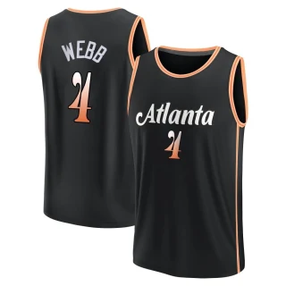 Men's Spud Webb Atlanta Hawks Black Fast Break 2022/23 City Edition Jersey