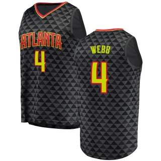 Men's Spud Webb Atlanta Hawks Black Fast Break Jersey - Icon Edition