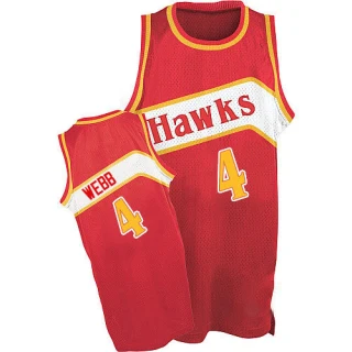 Men's Spud Webb Atlanta Hawks Red Authentic Throwback Jersey