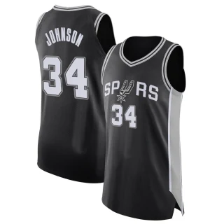 Men's Stanley Johnson San Antonio Spurs Black Authentic Jersey - Icon Edition