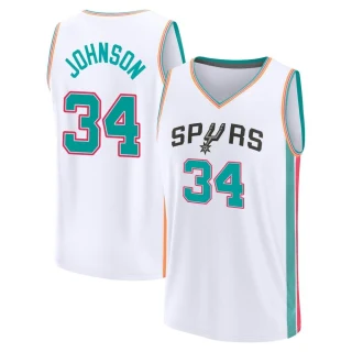 Men's Stanley Johnson San Antonio Spurs White Fast Break 2021/22 Replica City Edition Jersey