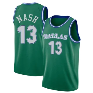 Men's Steve Nash Dallas Mavericks Green Swingman 2020/21 Hardwood Classics Jersey