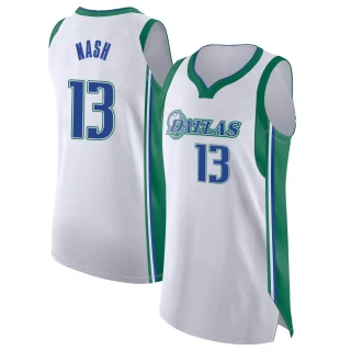 Men's Steve Nash Dallas Mavericks White Authentic 2021/22 City Edition Jersey