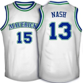 Men's Steve Nash Dallas Mavericks White Swingman Throwback Jersey