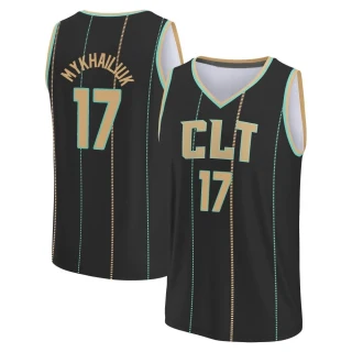 Men's Svi Mykhailiuk Charlotte Hornets Black Fast Break 2022/23 City Edition Jersey