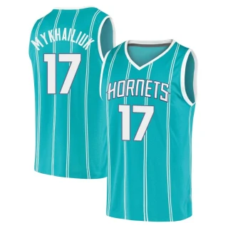 Men's Svi Mykhailiuk Charlotte Hornets Teal Fast Break 2020 Jersey - Icon Edition