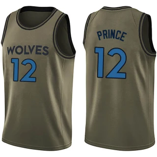 Men's Taurean Prince Minnesota Timberwolves Green Swingman Salute to Service Jersey