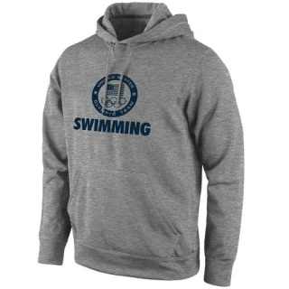Men's Team USA Gray Swimming Sport KO Performance Pullover Hoodie - Dark