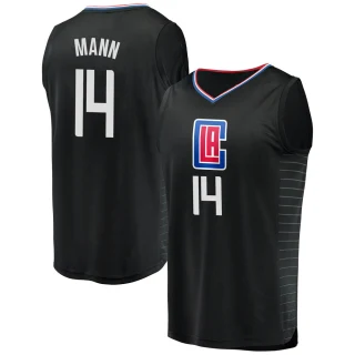 Men's Terance Mann Los Angeles Clippers Black Fast Break Jersey - Statement Edition