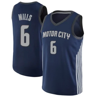Men's Terry Mills Detroit Pistons Navy Swingman Jersey - City Edition