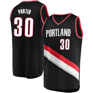Men's Terry Porter Portland Trail Blazers Black Fast Break Jersey - Icon Edition