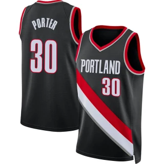 Men's Terry Porter Portland Trail Blazers Black Swingman 2021/22 Diamond Icon Edition Jersey