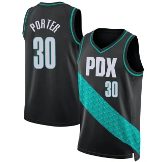 Men's Terry Porter Portland Trail Blazers Black Swingman 2022/23 City Edition Jersey