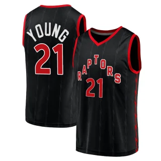 Men's Thaddeus Young Toronto Raptors Black Fast Break 2020/21 Jersey - Statement Edition