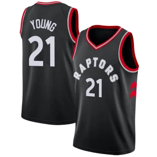 Men's Thaddeus Young Toronto Raptors Black Swingman Jersey - Statement Edition