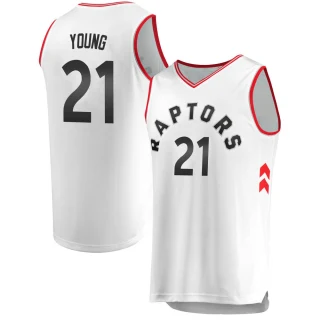 Men's Thaddeus Young Toronto Raptors White Fast Break Jersey - Association Edition