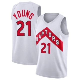 Men's Thaddeus Young Toronto Raptors White Swingman 2020/21 Jersey - Association Edition