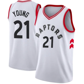 Men's Thaddeus Young Toronto Raptors White Swingman Jersey - Association Edition