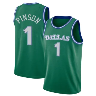 Men's Theo Pinson Dallas Mavericks Green Swingman 2020/21 Hardwood Classics Jersey