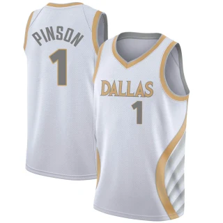 Men's Theo Pinson Dallas Mavericks White Swingman 2020/21 Jersey - City Edition