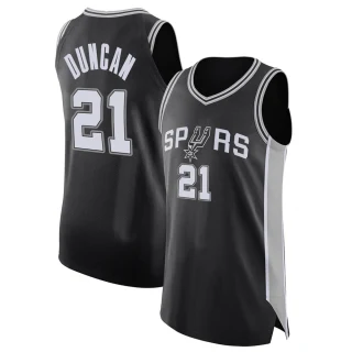 Men's Tim Duncan San Antonio Spurs Black Authentic Jersey - Icon Edition